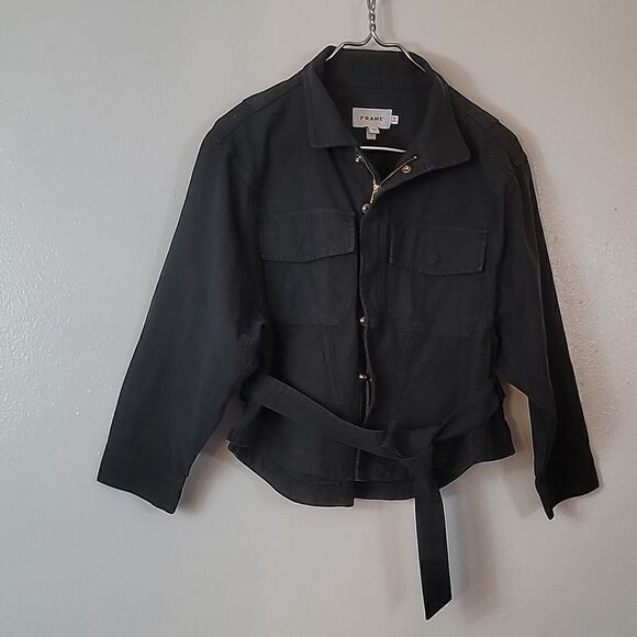 Frame Cotton Belted Blazer  - Picture 4 of 12